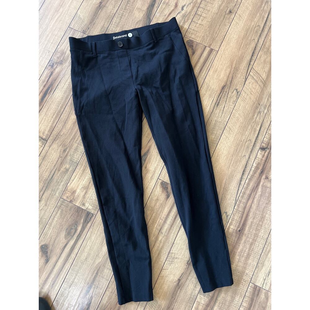 Betabrand Black Ankle-Length Cropped Pants